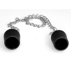 Зажимы для сосков резиновые БДСМ на серебристой металлической цепочке Scappa