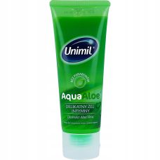 Вагінальний гель лубрикант на водній основі зволожуючий з екстрактом Алое Віра Unimil AquaAloe 80 мл
